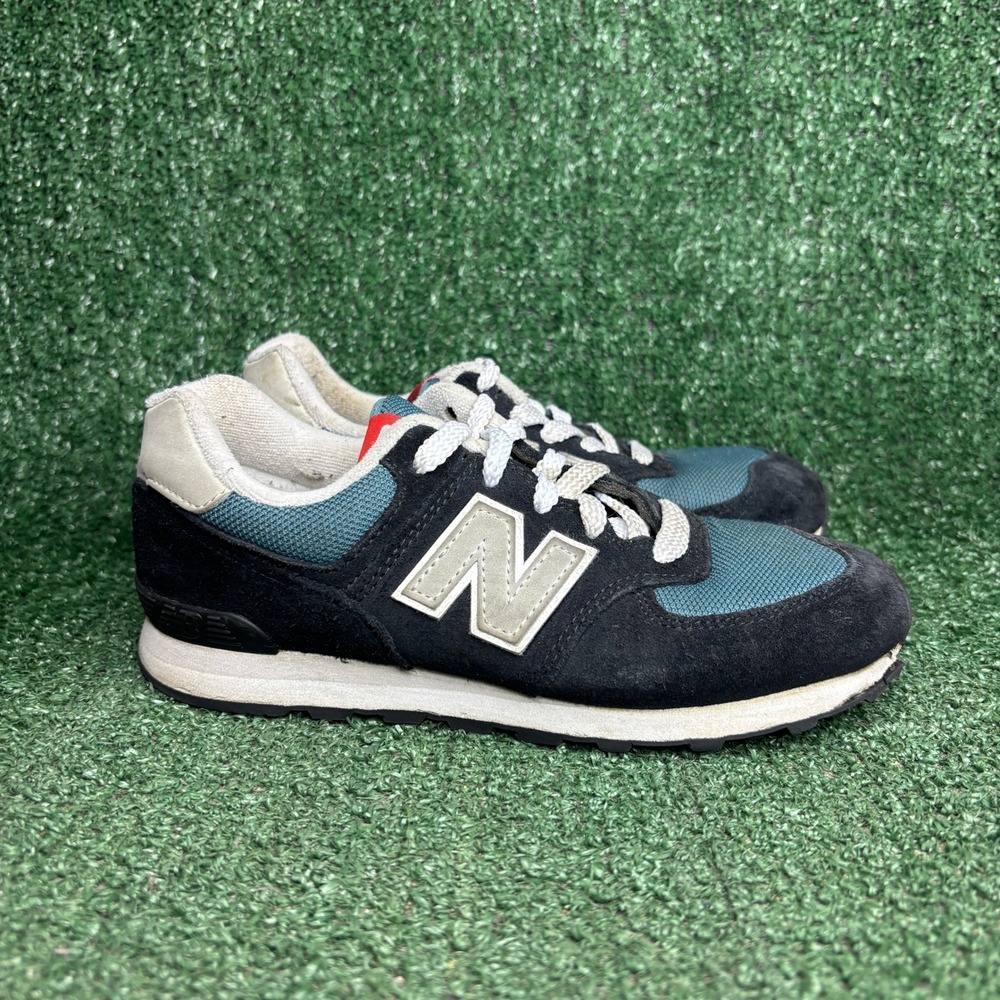 New Balance 574 PC574MGH Suede Mesh Retro Sneakers Black Grey Matter Boys Size 3